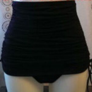 High-Waisted Black Ruched Swim Bottoms Stop Staring Anthropologie small